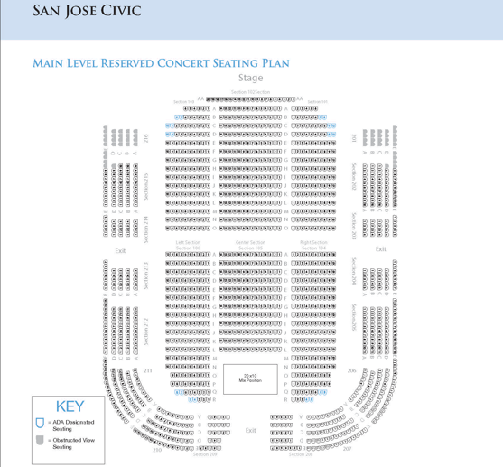Seating Charts | San Jose Theaters